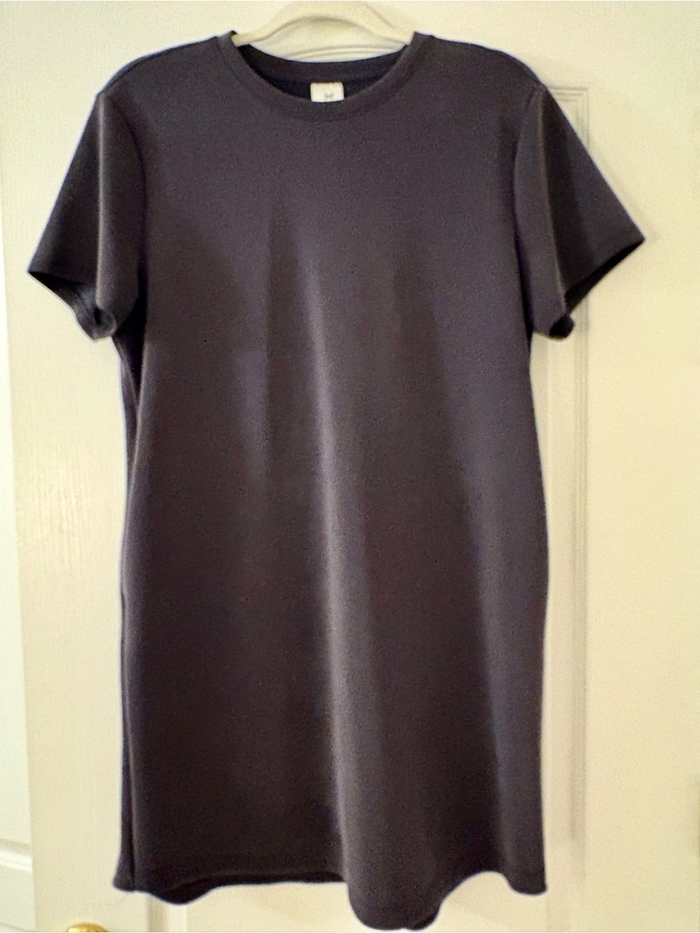 Everyday Short Sleeve Crewneck Mini Dress — Charcoal